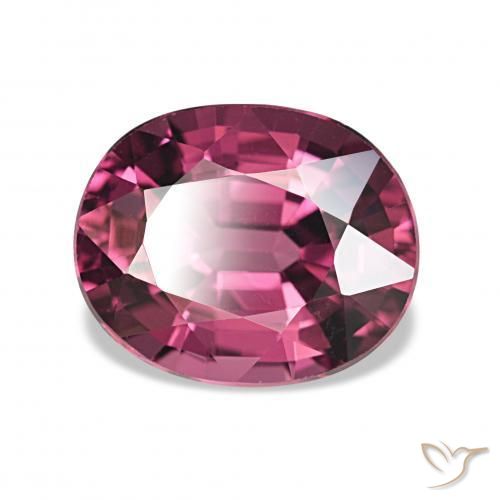 Grenat Rhodolite Violet rougeâtre naturelle ovale, 2.76 ct, VVS