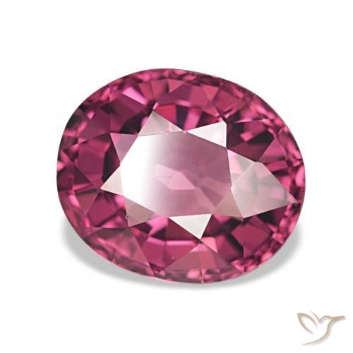 Grenat Rhodolite Rouge framboises naturelle ovale, 2.64 ct, VVS