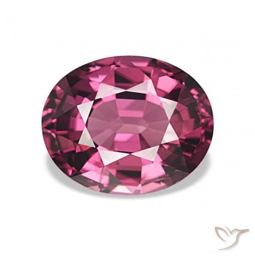 Grenat Rhodolite Rouge Rapberry naturelle ovale, 2.42 ct, VVS