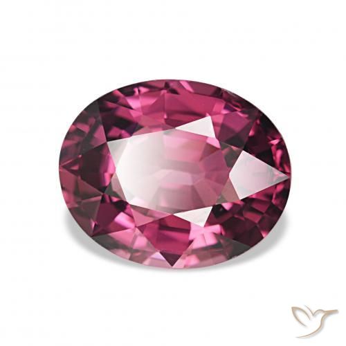 Grenat Rhodolite Rouge Rapberry naturelle ovale, 2.42 ct, VVS