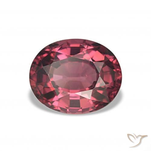 Grenat Rhodolite Pourpre-Rouge naturelle Coupe ovale, 2.57 ct, VS