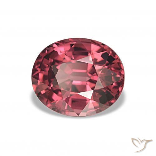 Grenat Rhodolite Rouge Rosâtre naturelle Coupe ovale, 2.75 ct, VVS-VS