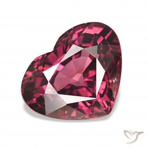 Grenat Rhodolite Pourpre-Rouge naturelle Cœur, 4.50 ct, VVS-VS