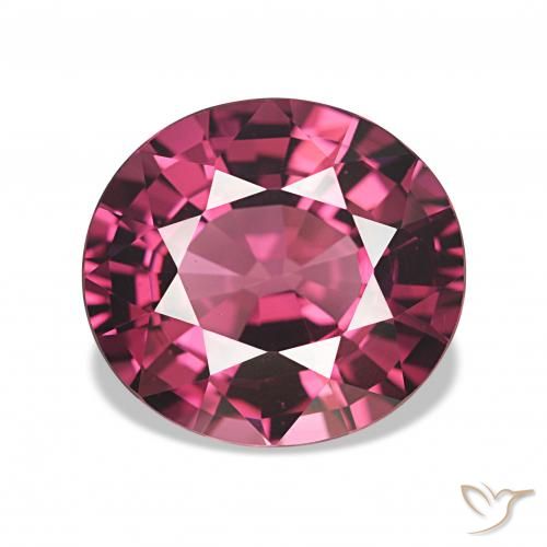 Grenat Rhodolite Pourpre-Rouge naturelle ovale, 4.82 ct, VVS-VS
