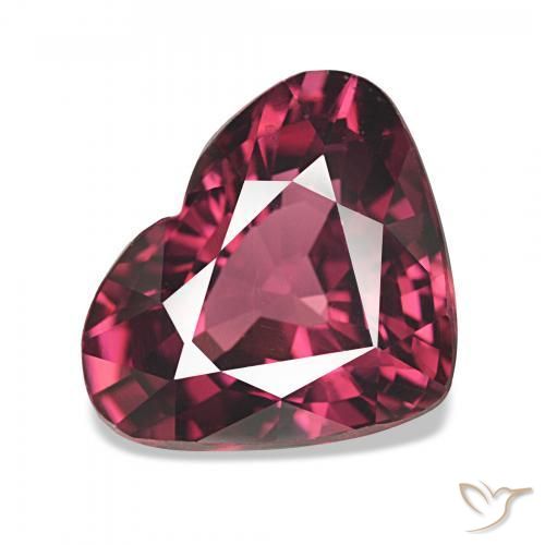 Grenat Rhodolite Rouge framboises naturelle Cœur, 4.42 ct, VS