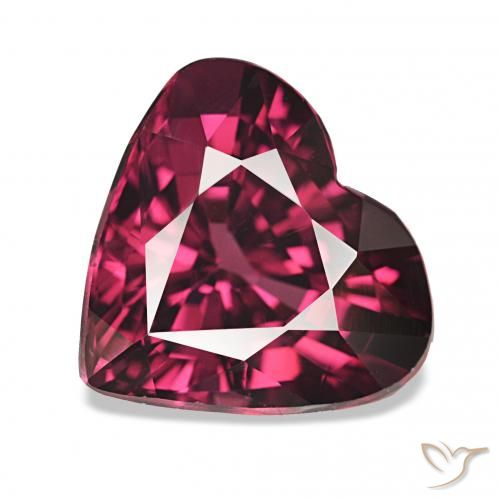 Grenat Rhodolite Pourpre-Rouge naturelle Cœur, 4.44 ct, VS