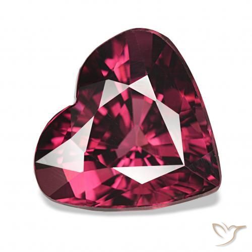 Grenat Rhodolite Pourpre-Rouge naturelle Cœur, 4.44 ct, VS