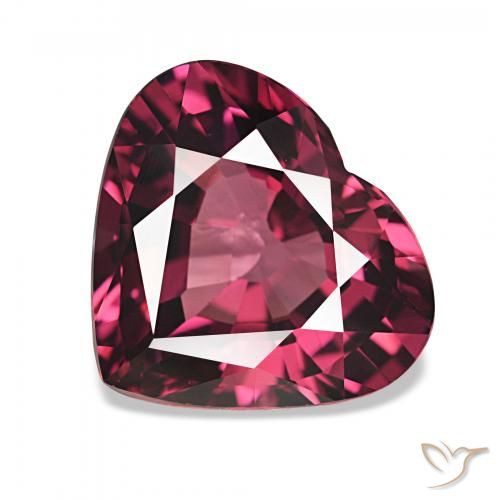 Grenat Rhodolite Rouge framboises naturelle Cœur, 4.08 ct, VS