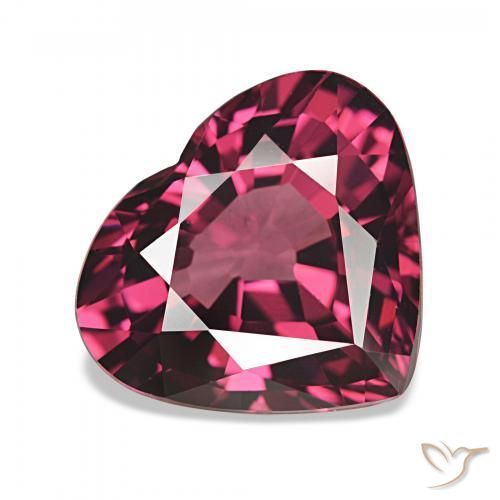Grenat Rhodolite Rouge framboises naturelle Cœur, 4.08 ct, VS