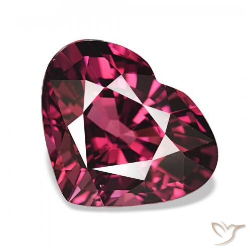 Grenat Rhodolite Pourpre-Rouge naturelle Cœur, 4.50 ct, VS
