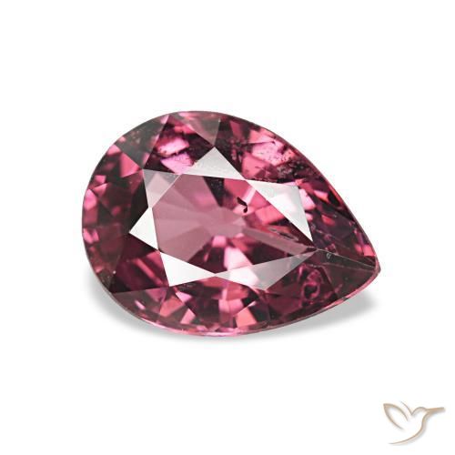 Grenat Rhodolite Violet rougeâtre naturelle En forme de poire, 0.98 ct, VS