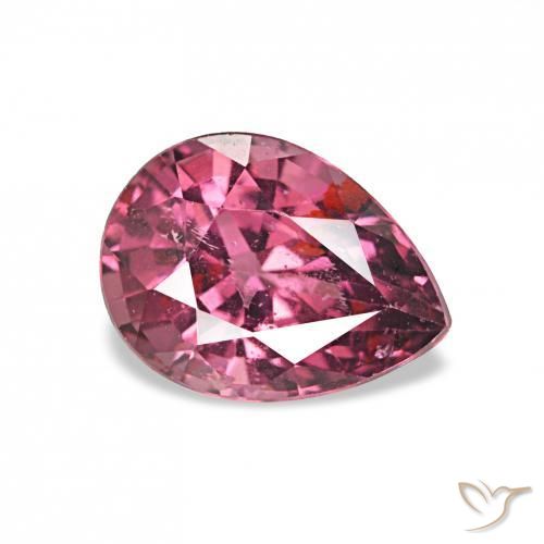 Grenat Rhodolite Violet rougeâtre naturelle En forme de poire, 0.97 ct, VS