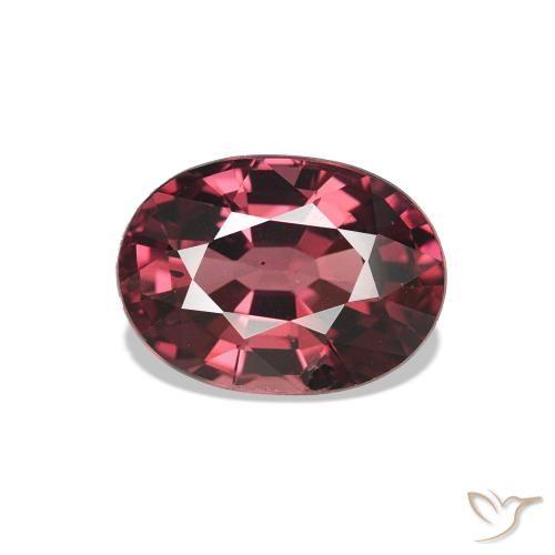Grenat Rhodolite Rouge foncé naturelle Coupe ovale, 1.14 ct, VS