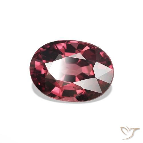 Grenat Rhodolite Rouge foncé naturelle Coupe ovale, 1.14 ct, VS