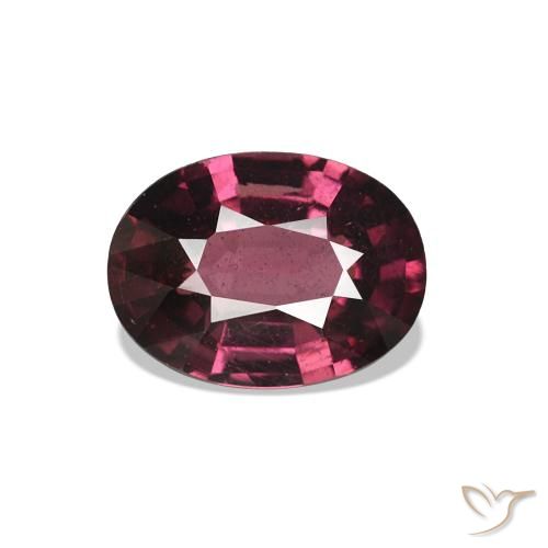 Grenat Rhodolite Rouge framboises naturelle Coupe ovale, 1.02 ct, VS