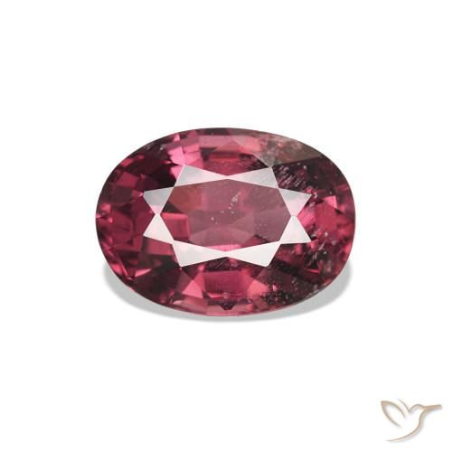 Grenat Rhodolite Medium Dark-Red naturelle Coupe ovale, 1.05 ct, VS