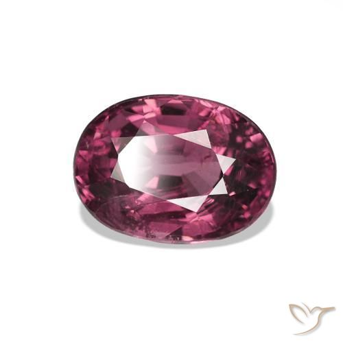 Grenat Rhodolite Violet foncé naturelle Coupe ovale, 1.29 ct, VS-SI