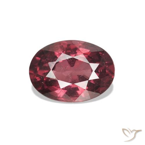 Grenat Rhodolite Rouge Rosâtre naturelle ovale, 1.13 ct, VS-SI