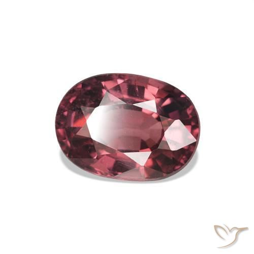 Grenat Rhodolite Ton rouge framboise naturelle Coupe ovale, 1.21 ct, VS