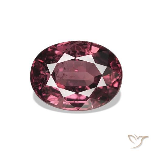 Grenat Rhodolite Medium Dark-Red naturelle Coupe ovale, 1.37 ct, VS-SI