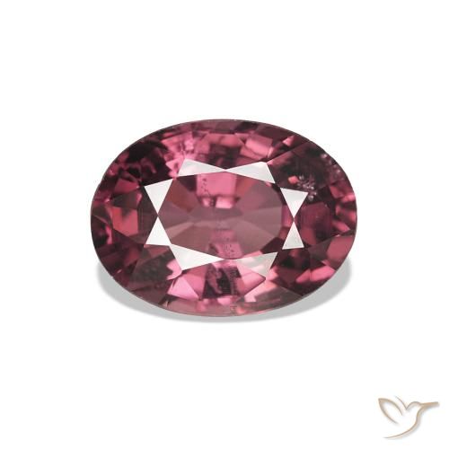 Grenat Rhodolite Pourpre de baie naturelle Coupe ovale, 1.08 ct, VS