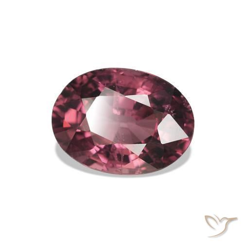 Grenat Rhodolite Pourpre de baie naturelle Coupe ovale, 1.08 ct, VS