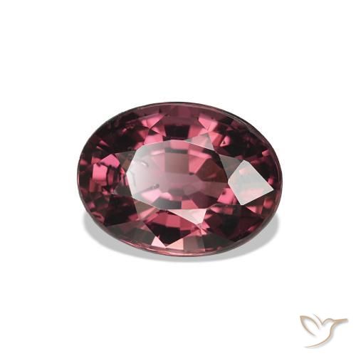 Grenat Rhodolite Violet rougeâtre naturelle Coupe ovale, 1.09 ct, VS