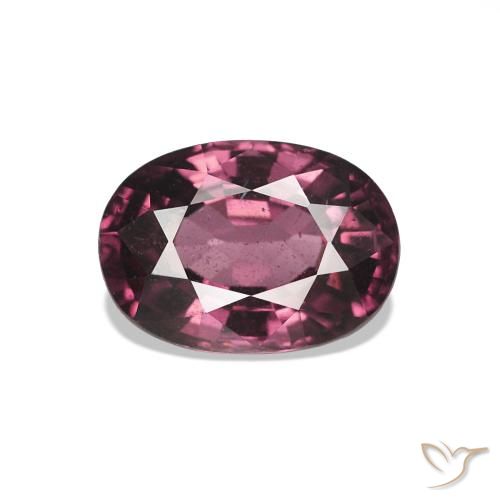Grenat Rhodolite Pourpre moyen naturelle Coupe ovale, 1.23 ct, VS