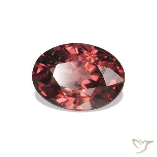 Grenat Rhodolite Rouge foncé naturelle Coupe ovale, 1.02 ct, VS