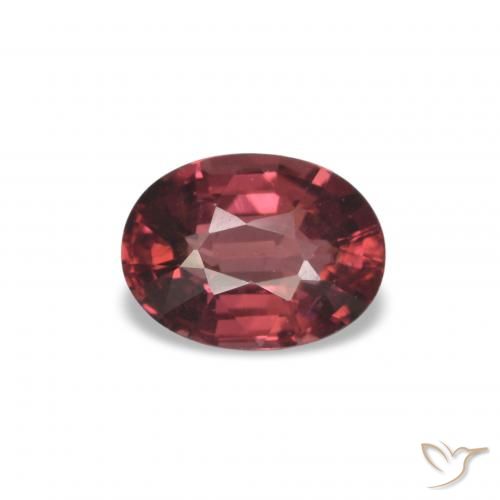 Grenat Rhodolite Rouge foncé naturelle Coupe ovale, 1.09 ct, VS