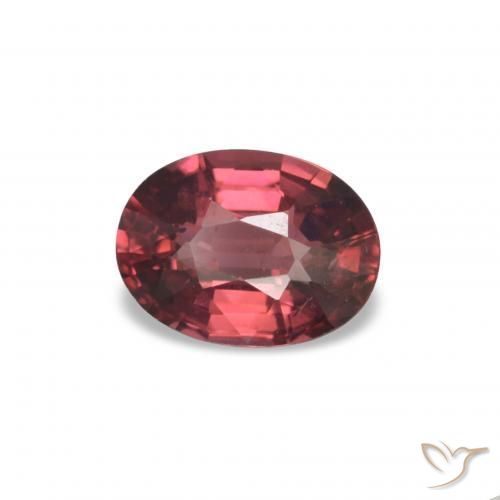 Grenat Rhodolite Rouge foncé naturelle Coupe ovale, 1.09 ct, VS