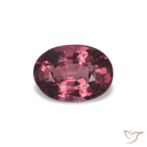 Grenat Rhodolite Ton rouge framboise naturelle Coupe ovale, 1.01 ct, VS