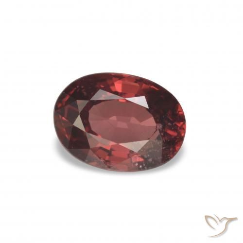 Grenat Rhodolite Rouge écarlate profond naturelle Coupe ovale, 1.08 ct, VS