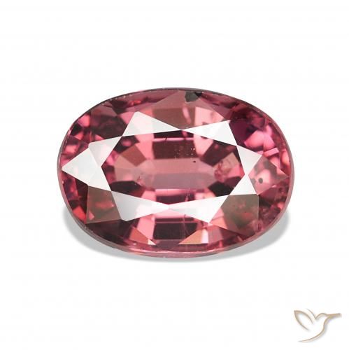 Grenat Rhodolite Ton rouge framboise naturelle ovale, 1.19 ct, VS-SI