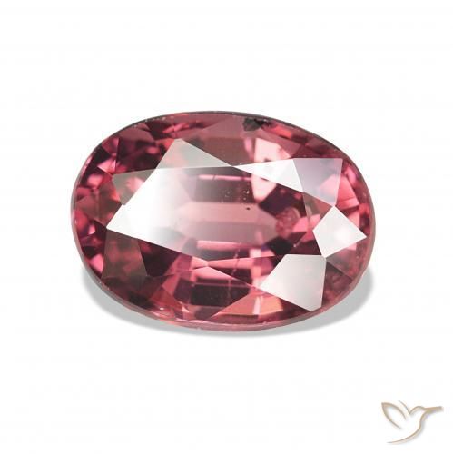 Grenat Rhodolite Ton rouge framboise naturelle ovale, 1.19 ct, VS-SI