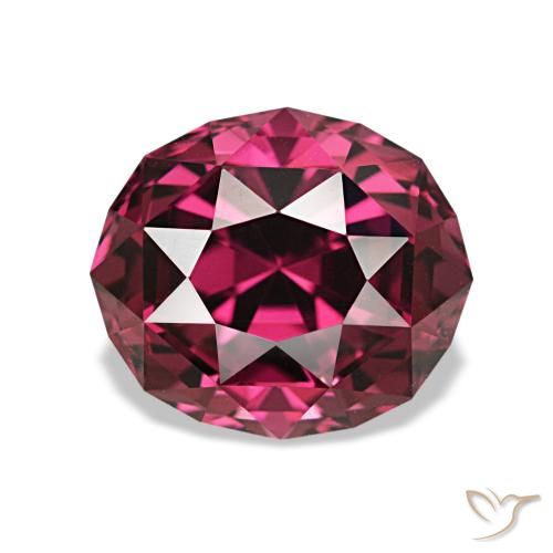 Grenat Rhodolite Medium Dark-Red naturelle Coupe ovale, 3.49 ct, VVS