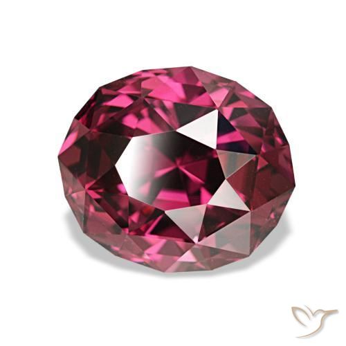 Grenat Rhodolite Medium Dark-Red naturelle Coupe ovale, 3.49 ct, VVS