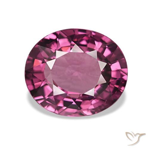 Grenat Rhodolite Pourpre moyen naturelle Coupe ovale, 4.13 ct, VVS
