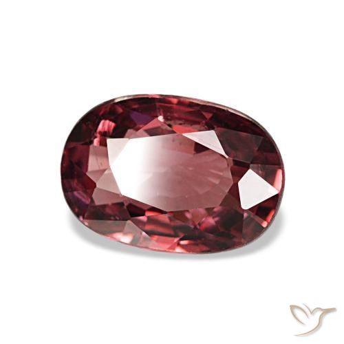 Grenat rhodolite rouge naturelle coupe ovale, 0,96 ct, VS-SI