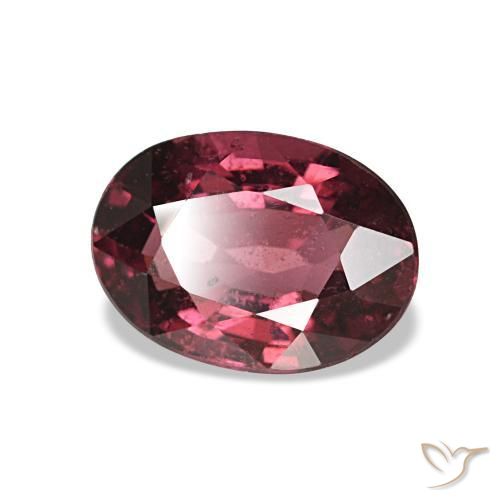 Grenat rhodolite rouge naturelle coupe ovale, 1,01 ct, VS