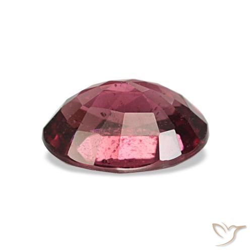 Grenat rhodolite rouge naturelle coupe ovale, 1,01 ct, VS