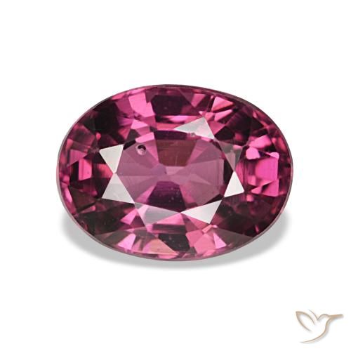 Grenat rhodolite rouge naturelle coupe ovale, 1,25 ct, VS-SI