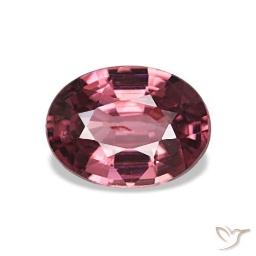 Grenat rhodolite rouge naturelle coupe ovale, 0,91 ct, VS