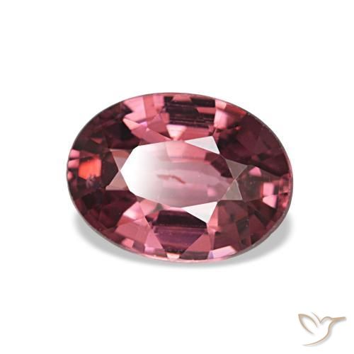 Grenat rhodolite rouge naturelle coupe ovale, 0,91 ct, VS
