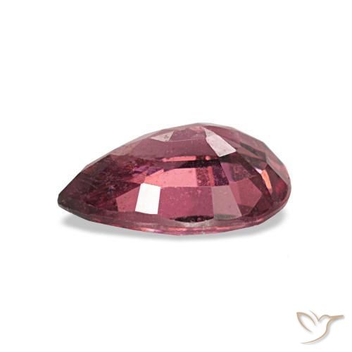 Grenat rhodolite rouge naturelle en forme de poire, 0,80 ct, VS