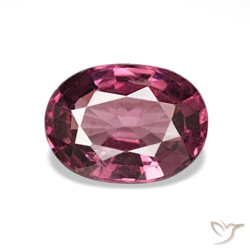 Grenat rhodolite rose naturelle coupe ovale, 1,02 ct, VS