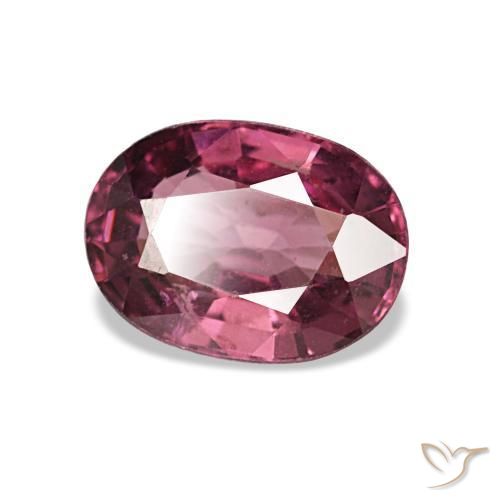 Grenat rhodolite rose naturelle coupe ovale, 1,02 ct, VS