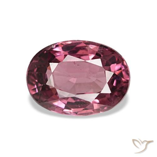 Grenat rhodolite rouge naturelle coupe ovale, 0,97 ct, VS