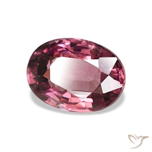 Grenat rhodolite rouge naturelle coupe ovale, 0,97 ct, VS