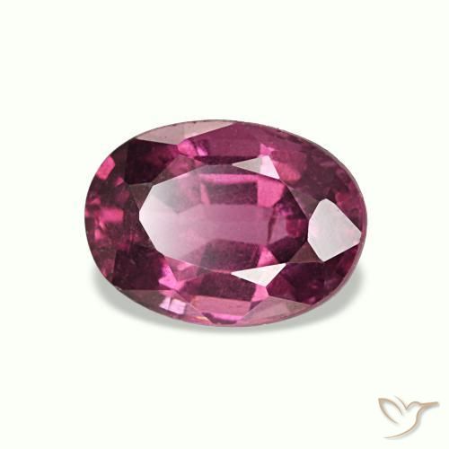 Grenat rhodolite pourpre naturelle coupe ovale, 1,10 ct, VS